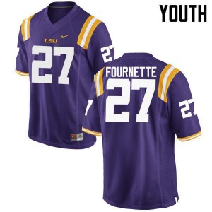 Youth Lanard Fournette Purple Louisiana State Tigers #27 NCAA Jerseys