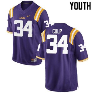 Youth Connor Culp Purple LSU Tigers #34 College Jersey