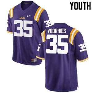 Youth Devin Voorhies Purple Louisiana State Tigers #35 College Jerseys