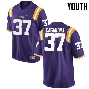 Youth Tommy Casanova Purple LSU Tigers #37 College Jerseys