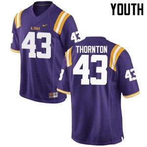 Youth Rahssan Thornton Purple LSU #43 Football Jerseys