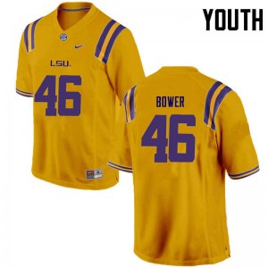 Youth Tashawn Bower Gold Louisiana State Tigers #46 NCAA Jersey
