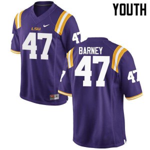 Youth Chance Barney Purple LSU #47 Stitch Jersey