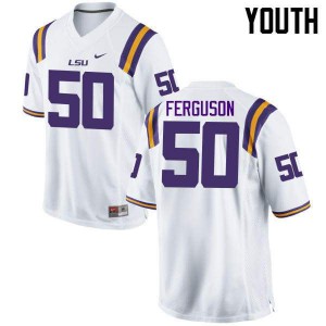 Youth Blake Ferguson White LSU #50 Football Jersey