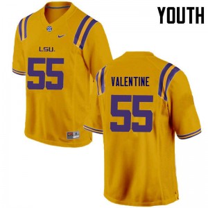 Youth Travonte Valentine Gold LSU #55 Football Jerseys