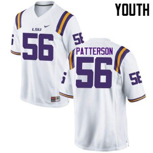 Youth M.J. Patterson White Louisiana State Tigers #56 Embroidery Jersey
