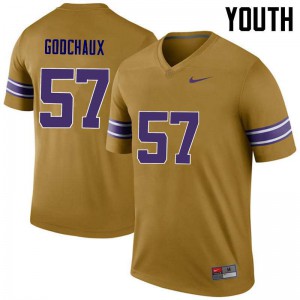 Youth Davon Godchaux Gold Tigers #57 Legend NCAA Jerseys