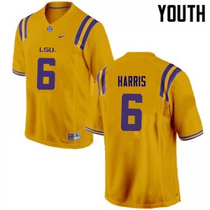 Youth Brandon Harris Gold Tigers #6 Player Jersey