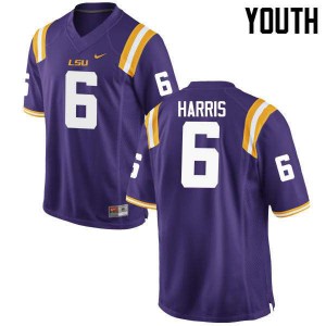 Youth Brandon Harris Purple Louisiana State Tigers #6 University Jersey
