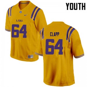 Youth William Clapp Gold Tigers #64 Official Jerseys