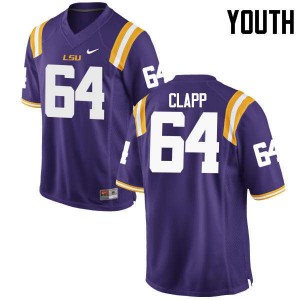 Youth William Clapp Purple LSU Tigers #64 Player Jerseys
