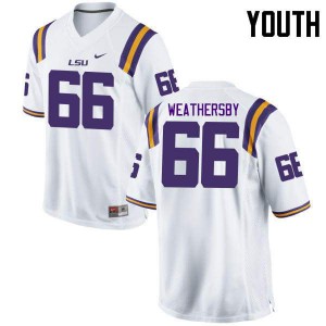 Youth Toby Weathersby White Tigers #66 College Jersey