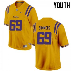 Youth Turner Simmers Gold Louisiana State Tigers #69 Official Jerseys