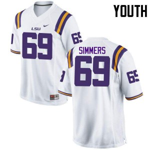 Youth Turner Simmers White Louisiana State Tigers #69 Embroidery Jersey