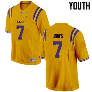 Youth Bert Jones Gold Tigers #7 NCAA Jerseys