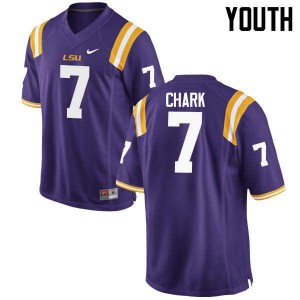 Youth D.J. Chark Purple LSU #7 Embroidery Jersey