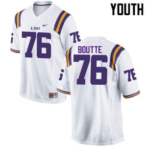 Youth Josh Boutte White Louisiana State Tigers #76 Stitched Jersey