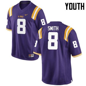 Youth Saivion Smith Purple LSU Tigers #8 Stitch Jerseys