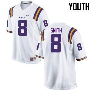 Youth Saivion Smith White LSU #8 Stitched Jerseys