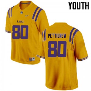 Youth Jamal Pettigrew Gold Tigers #80 NCAA Jerseys
