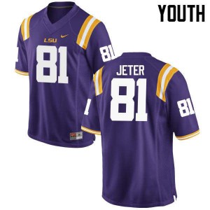Youth Colin Jeter Purple Louisiana State Tigers #81 Embroidery Jersey