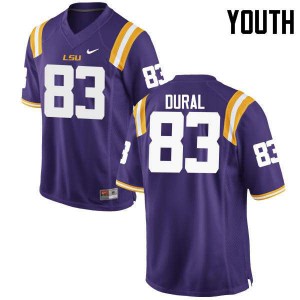 Youth Travin Dural Purple Louisiana State Tigers #83 Player Jerseys