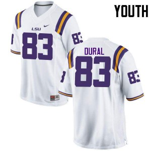 Youth Travin Dural White Louisiana State Tigers #83 High School Jersey