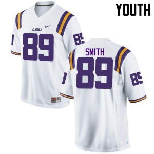Youth DeSean Smith White LSU #89 Stitch Jerseys