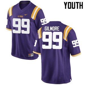 Youth Greg Gilmore Purple Louisiana State Tigers #99 Embroidery Jerseys